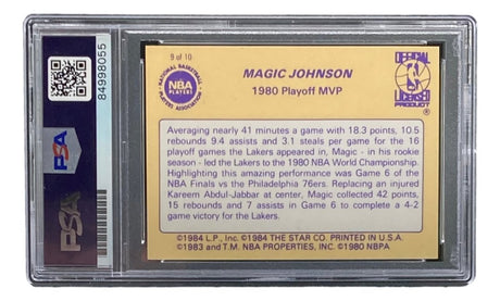 Magic Johnson Signed LA Lakers 1986 Star #9 Trading Card PSA/DNA Gem MT 10 - Sports Integrity