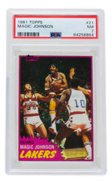 Magic Johnson 1981 Los Angeles Lakers Topps Basketball Card #21 PSA NM 7 - Sports Integrity