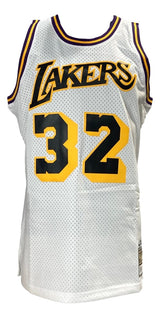 Magic Johnson Signed LA Lakers 1984 - 85 White M&N HWC Swingman Jersey BAS ITP - Sports Integrity