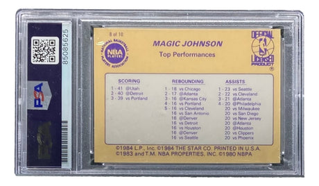 Magic Johnson Signed LA Lakers 1986 Star #8 Trading Card PSA/DNA - Sports Integrity