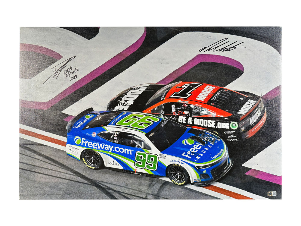 Daniel Suárez & Ross Chastain Signed NASCAR 2024 Atlanta Win 20x30 Canvas (Suárez COA)