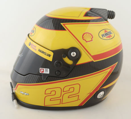 Joey Logano Signed NASCAR Pennzoil Full-Size Helmet (PA)