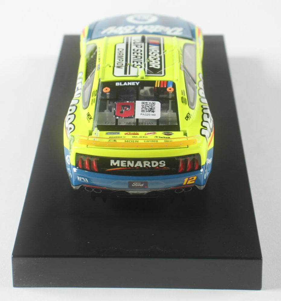 Ryan Blaney Signed 2023 #12 Menards Dutch Boy Champion 1:24 Diecast Car (PA)