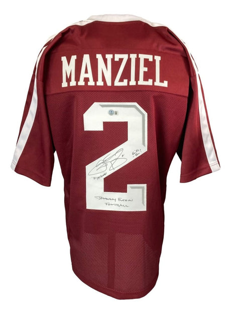 Johnny Manziel Texas A&M Signed College Football Jersey w/ 3 Insc 2 BAS ITP - Sports Integrity