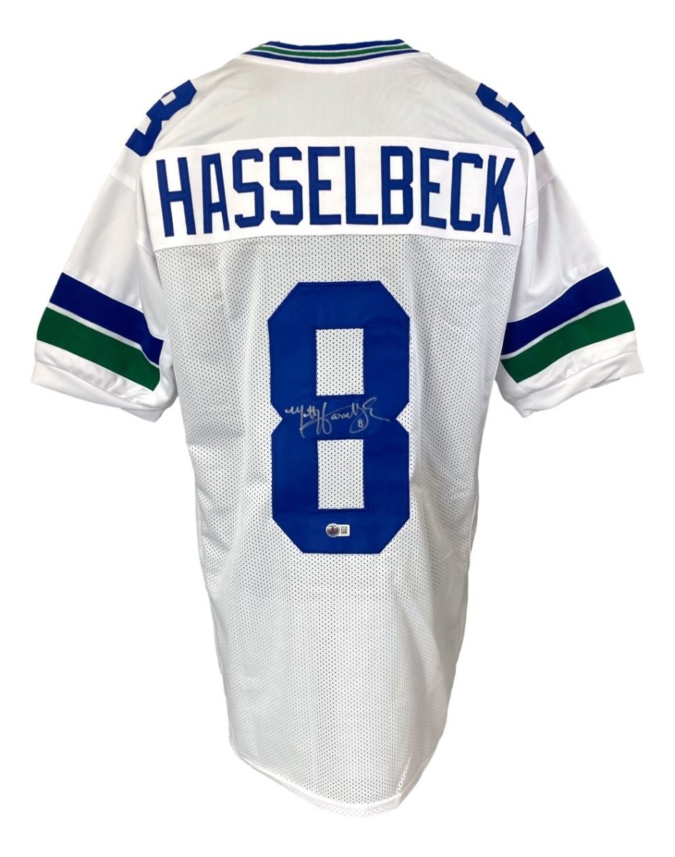 Matt Hasselbeck Seattle Signed White Football Jersey BAS - Sports Integrity