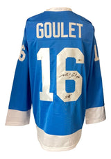 Michel Goulet Quebec Signed Light Blue Hockey Jersey 548 Sports Integrity - Sports Integrity