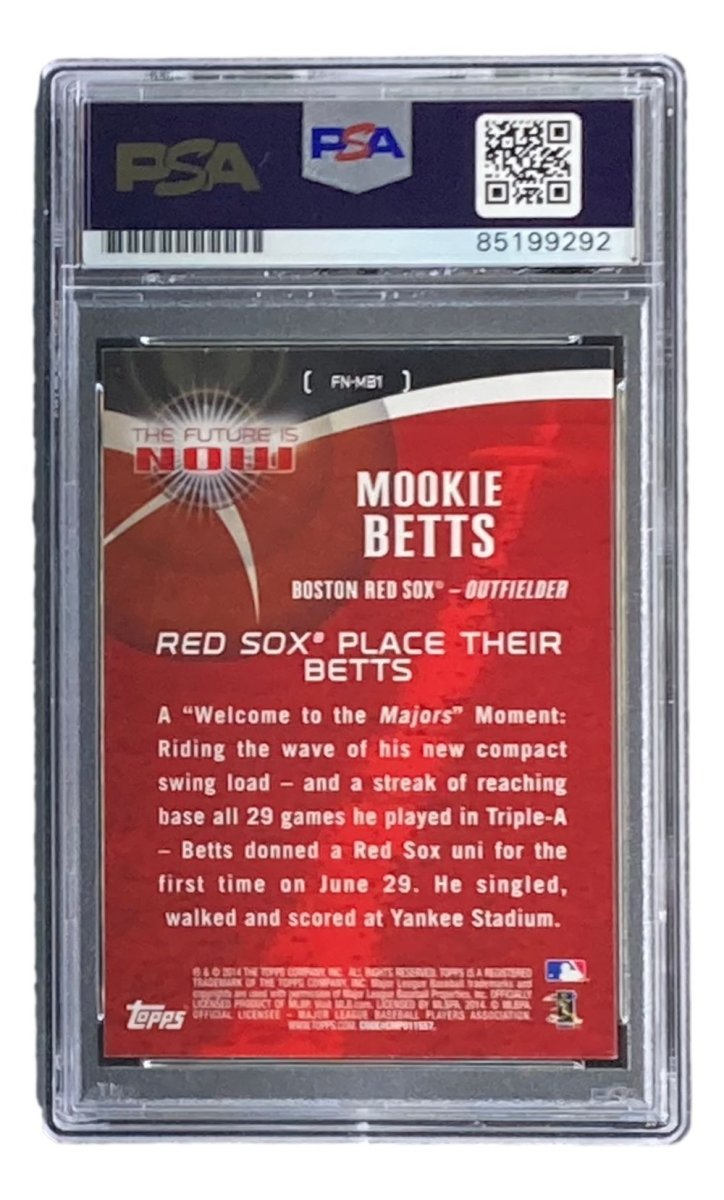 Mookie Betts Signed 2014 Topps #FN - MB1 Red Sox Rookie Card PSA/DNA - Sports Integrity