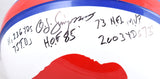 O.J. Simpson Autographed Bills F/S Authentic Helmet 5 inscriptions - JSA W