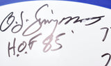 O.J. Simpson Autographed Bills F/S Authentic Helmet 5 inscriptions - JSA W