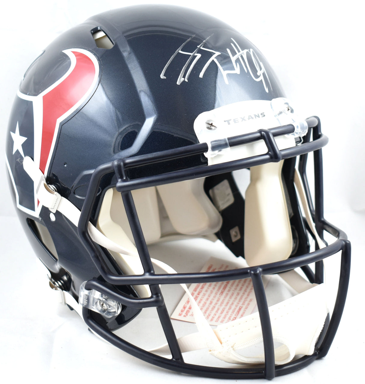 JJ Watt Autographed Texans F/S Speed Authentic Helmet -Beckett W Hologram *Silver