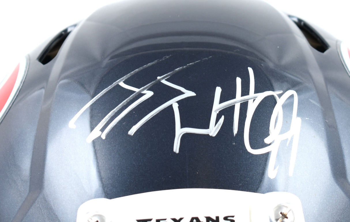 JJ Watt Autographed Texans F/S Speed Authentic Helmet -Beckett W Hologram *Silver