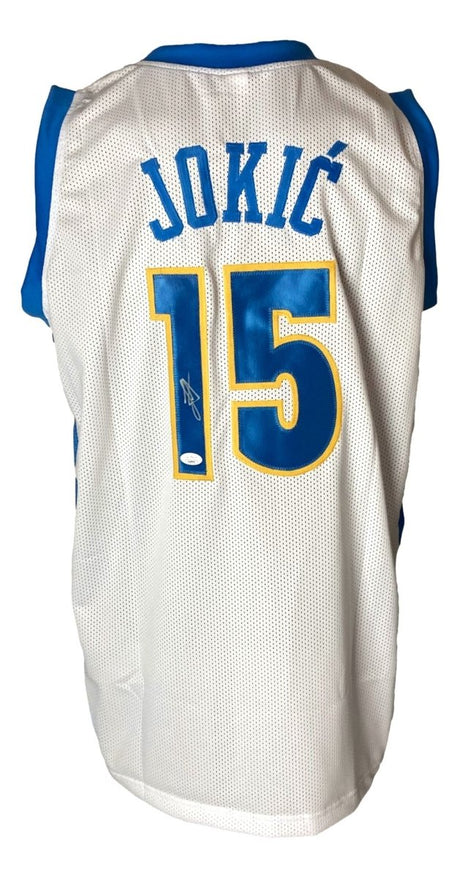 Nikola Jokic Denver Signed White Basketball Jersey JSA Hologram - Sports Integrity