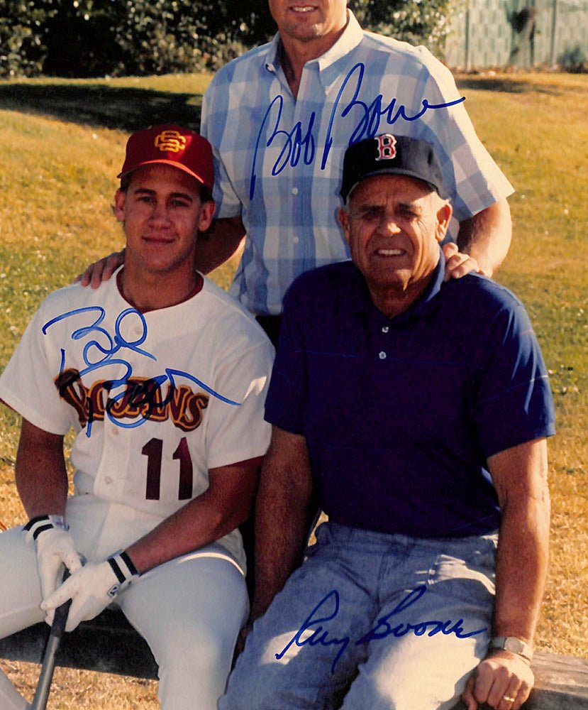 Ray Boone Bob Boone Bret Boone Signed 8x10 Baseball Photo BAS LOA A91746 - Sports Integrity