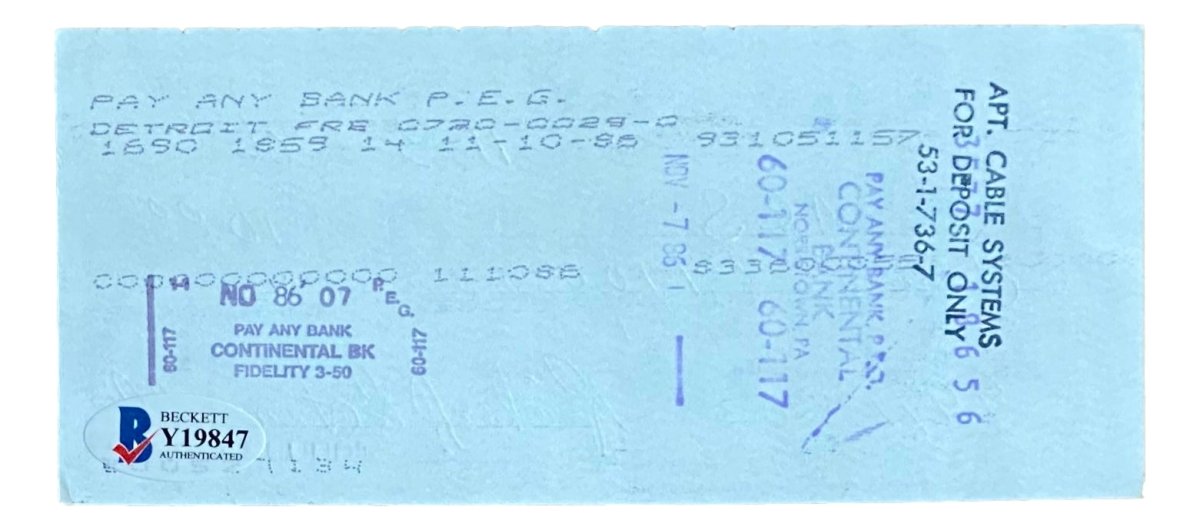 Rick Ferrell Boston Red Sox Signed Bank Check #1197 BAS - Sports Integrity