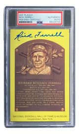 Rick Ferrell Signed 4x6 Boston Red Sox HOF Plaque Card PSA/DNA 85025735 - Sports Integrity