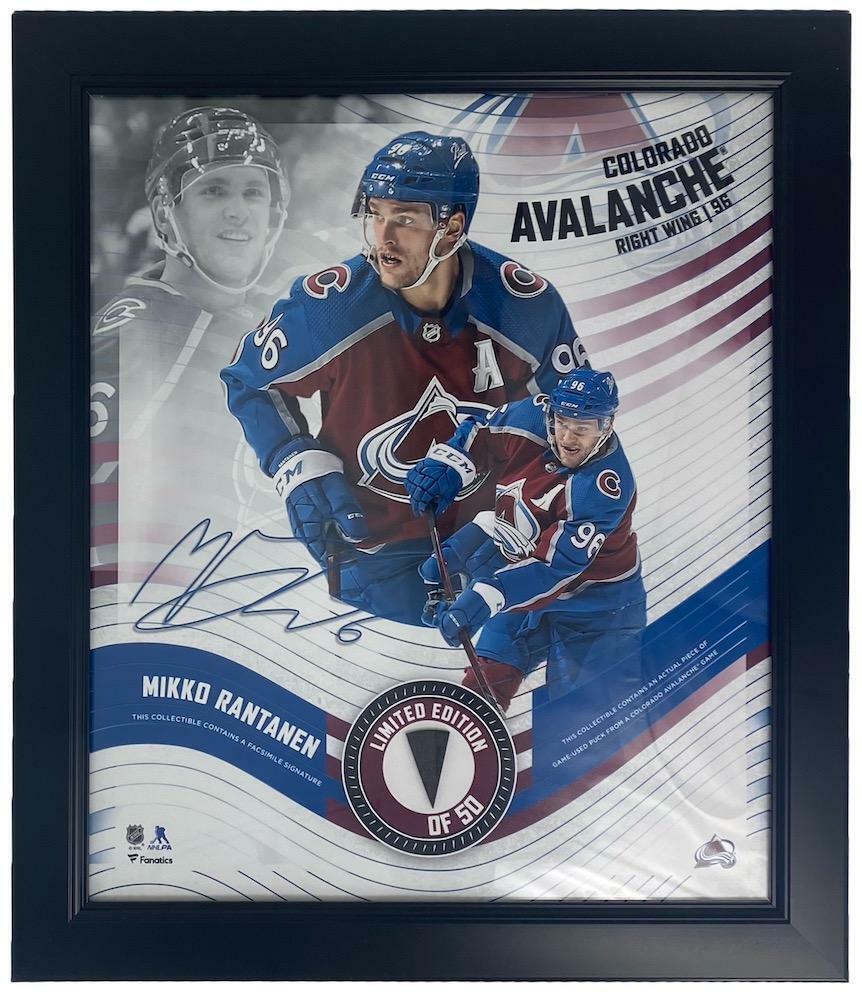 Mikko Rantanen Framed Colorado Avalanche 15 " x 17 " Game Used Puck Collage LE 50