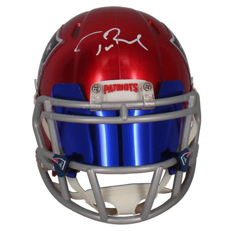 Tom Brady Autographed New England Patriots Flash Speed Mini Helmet w/Visor and 3D Bumpers Fanatics