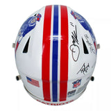 New England Patriots Legends (Brady, Gronkowski, Edelman + Five More) Multi-Autographed (black Ink) New England Patriots 1982-89 Throwback Speedflex Authentic Helmet Fanatics/Radtke LE 10/12