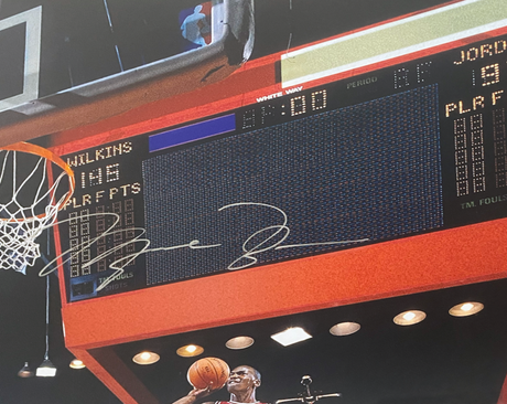 Michael Jordan Signed 88 Scoreboard 30x40 Custom Framed Photograph UDA.