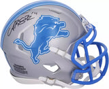 Amon-Ra St. Brown Autographed Detroit Lions Silver 2024 Alternate Speed Mini Helmet Fanatics