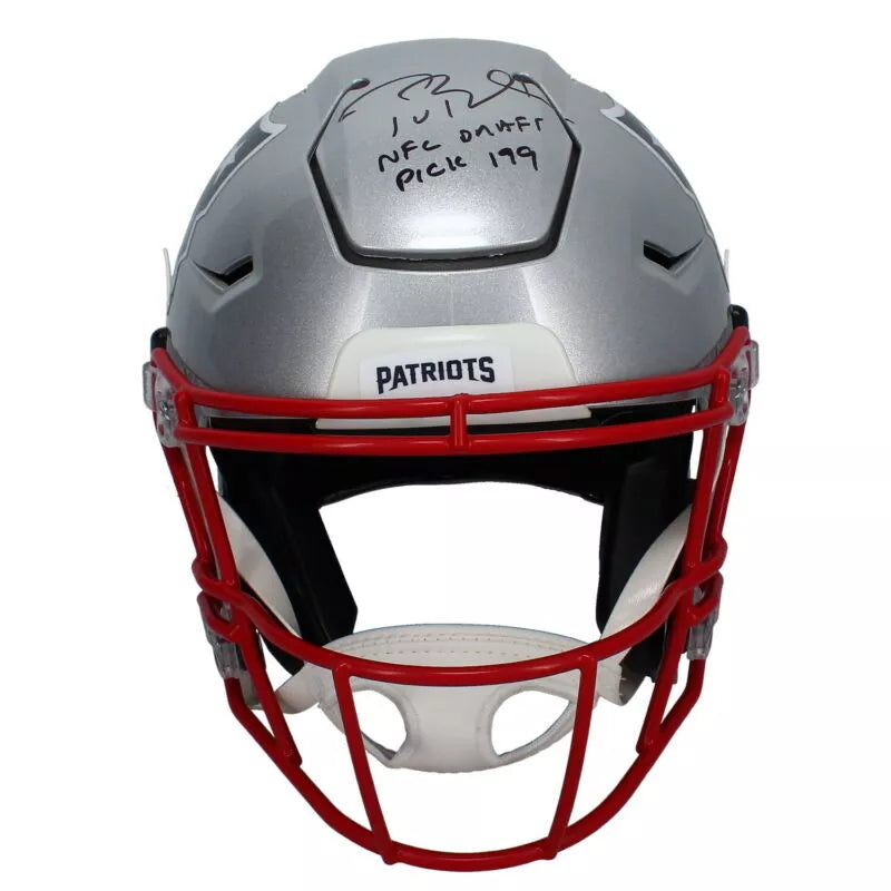 Tom Brady Autographed/Inscribed "NFL DRAFT 199TH PICK" New England Patriots Speedflex Authentic Helmet LE 12/50 Fanatics