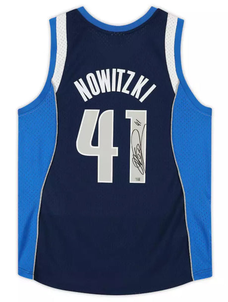 Dirk Nowitzki Autographed Dallas Mavericks Blue Mitchell & Ness 2010-11 Swingman Jersey Fanatics