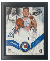 Luka Doncic Dallas Mavericks White Jersey Framed 15" x 17" Game Used Basketball Collage LE 50