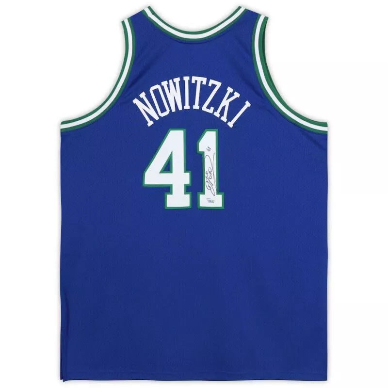 Dirk Nowitzki Autographed Dallas Mavericks Blue Mitchell & Ness 1998-99 Authentic Jersey Fanatics