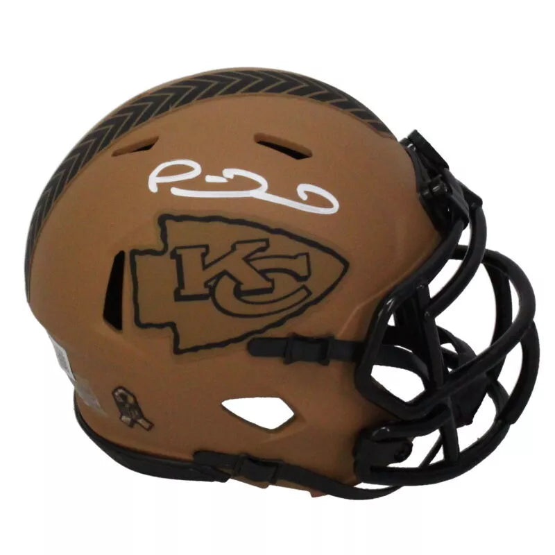 Patrick Mahomes Autographed Kansas City Chiefs 2023 Salute to Service Speed Mini Helmet Beckett