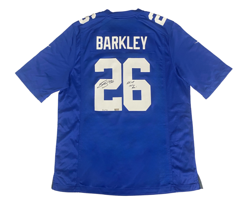 Saquon Barkley Autographed New York Giants "2018 NFL ROY" Blue Nike Jersey Panini LE 126/126