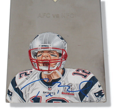 Tom Brady Autographed New England Patriots Hand-Painted Cut Mini Lombardi Trophy LE 2/12