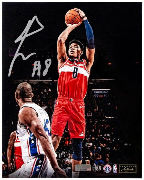 RUI HACHIMURA Autographed Washington Wizards "Jumper" 16" x 20" Photograph PANINI LE 88