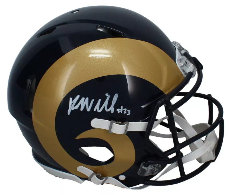 Kyren Williams Autographed Rams 2000-16 Throwback Speed Authentic Helmet Beckett Witnessed