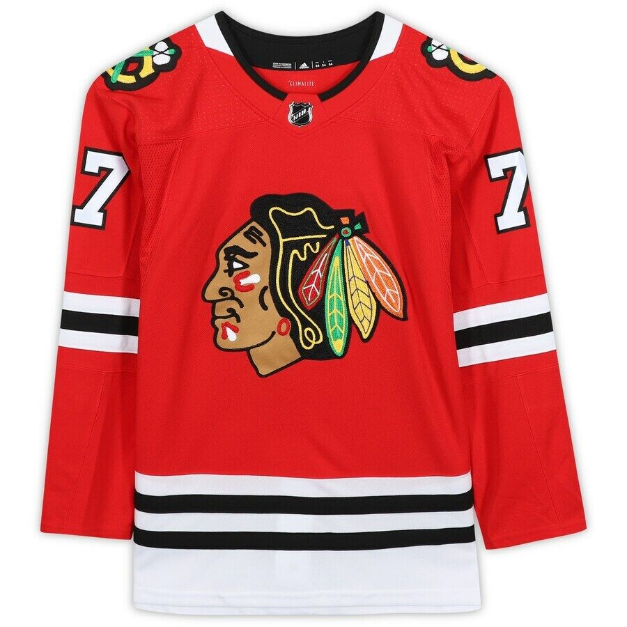 KIRBY DACH Autographed/Inscribed "NHL Debut 10/20/19" Chicago Blackhawks Red Adidas Authentic Jersey FANATICS