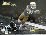 Kyren Williams Autographed/Inscribed "PLAY LIKE A CHAMPION TODAY" Notre Dame Fighting Irish "Diving TD" 11" x 14" Spotlight Photograph LE 23 GDL & Beckett Witnessed