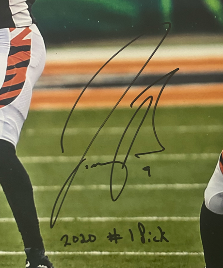 Joe Burrow Autographed / Inscribed "2020 #1 Pick" Cincinnati Bengals Custom Framed In Pocket 16" x 20" Photograph Fanatics