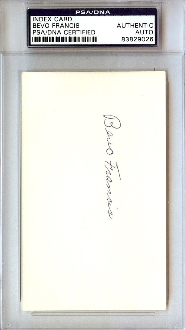 Bevo Francis Autographed 3x5 Index Card Rio Grande College Red Storm PSA/DNA #83829026