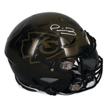 Patrick Mahomes Autographed Kansas City Chiefs Black/Olive Green Custom Painted Speedflex Authentic Helmet with Shocc Visor and 3D Bumpers Beckett Witnessed