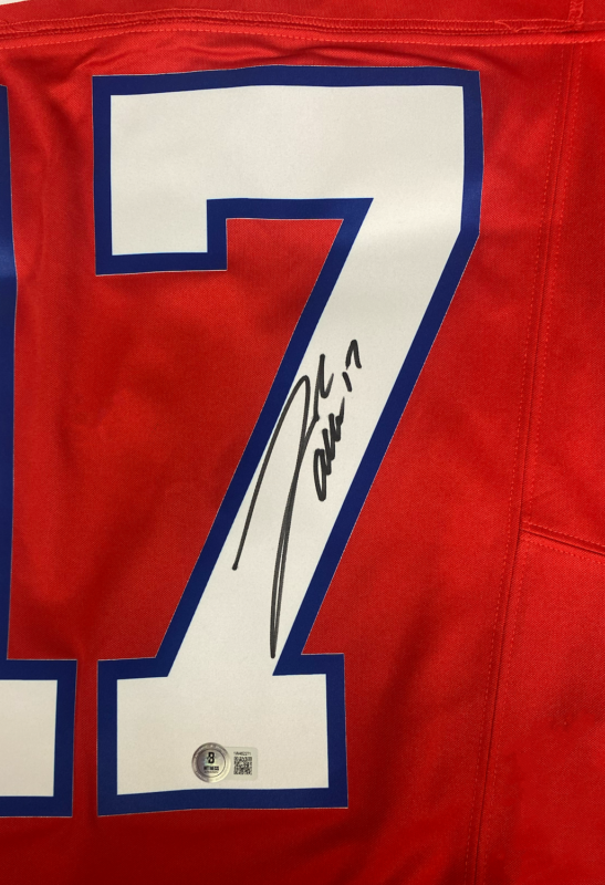 Josh Allen Autographed Buffalo Bills Red Nike F.U.S.E. Limited Jersey Beckett Witnessed