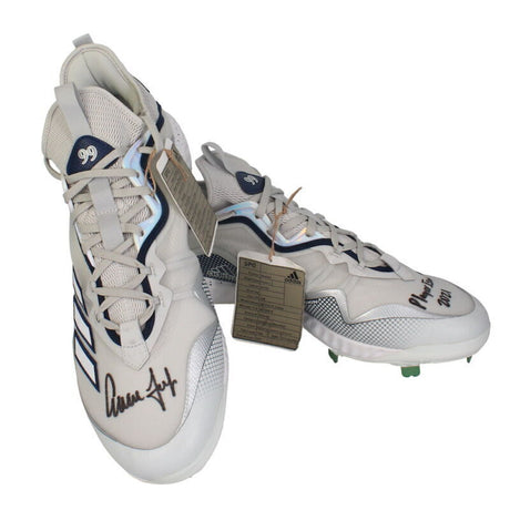 Aaron Judge Autograped/Inscribed "Player Issued 2021" Adidas Gray/Navy Player Issued Cleats Fanatics