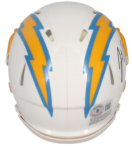 Justin Herbert Autographed Los Angeles Chargers Speed Mini Helmet Beckett Witnessed