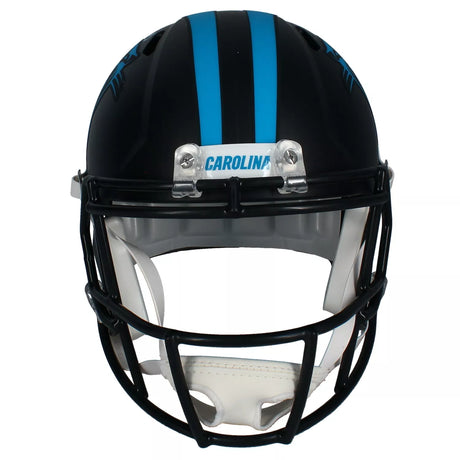 Ja'Tavion Sanders Autographed Carolina Panthers Black 2023 Alternate Speed Full Size Helmet Beckett Witnessed