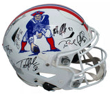 New England Patriots Legends (Brady, Gronkowski, Edelman + Five More) Multi-Autographed (black Ink) New England Patriots 1982-89 Throwback Speedflex Authentic Helmet Fanatics/Radtke LE 11/12