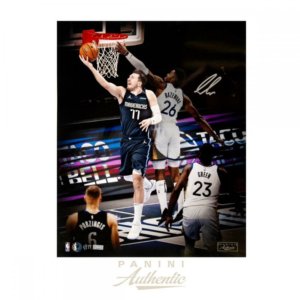 LUKA DONCIC Autographed Dallas Mavericks "Reverse" 16" x 20" Photograph PANINI LE 177