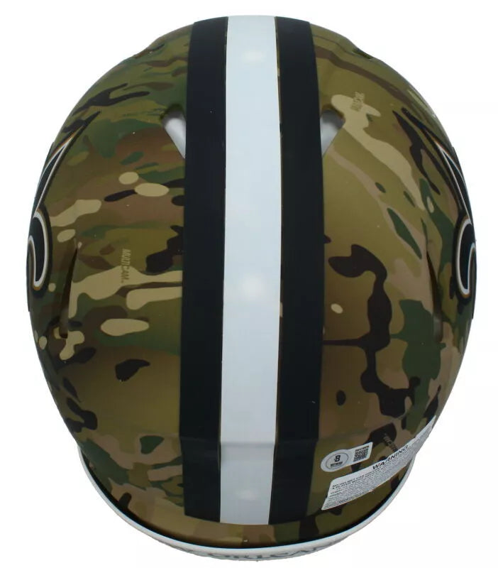 Rashid Shaheed Autographed New Orleans Saints Speed CAMO Authentic Helmet Beckett Witnessed