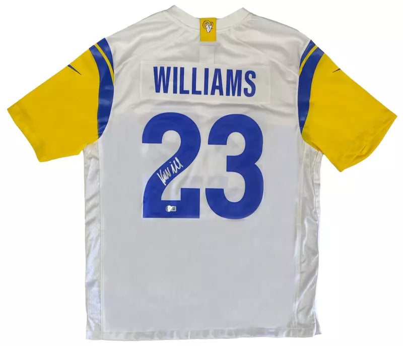 Kyren Williams Autographed Los Angeles Rams White Nike Game Jersey Beckett Witnessed