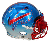 Josh Allen Autographed Buffalo Bills Chrome Speed Authentic Helmet (Signed in Silver) GDL/Beckett Witnessed LE 17/17