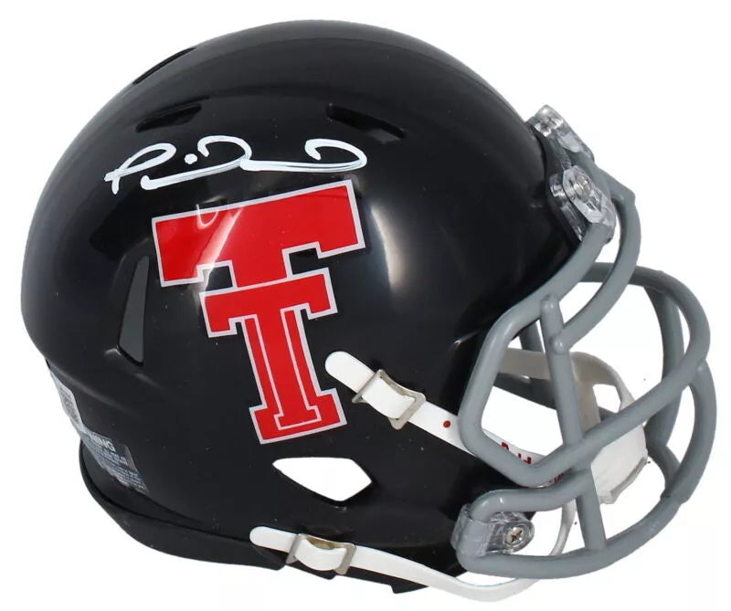 Patrick Mahomes Autographed Texas Tech Red Raiders Throwback Speed Mini Helmet Beckett