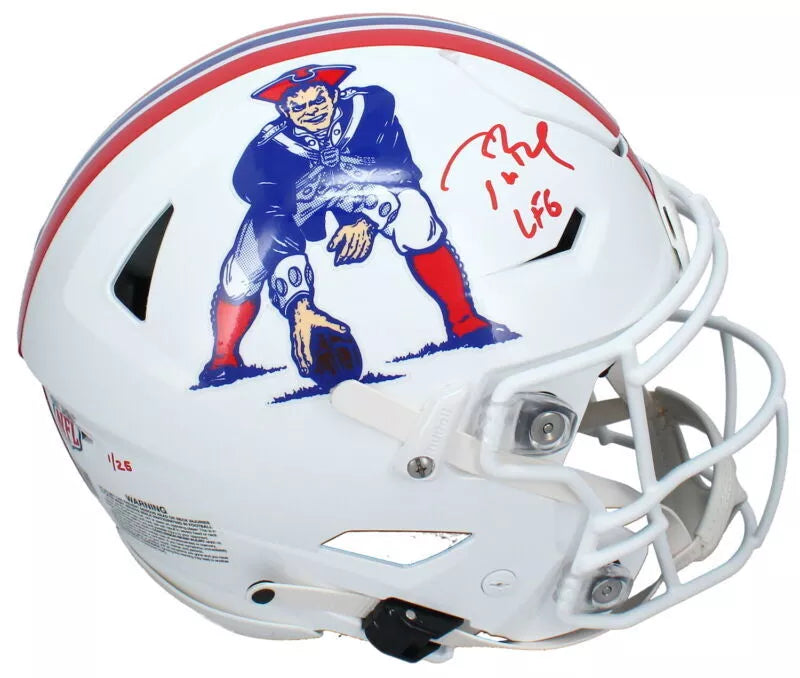 Tom Brady Autographed/Inscribed "LFG" New England Patriots 1982-89 Throwback Speedflex Authentic Helmet LE 1/25