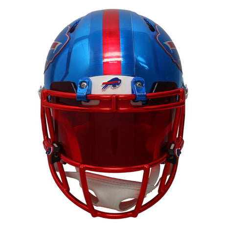 Josh Allen Autographed Buffalo Bills Chrome Speed Authentic Helmet (Signed in Silver) GDL/Beckett Witnessed LE 1/17